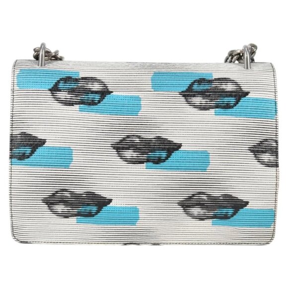 PRADA Chain Shoulder Bag Leather Blue Silver Auth KD283M - Picture 2 of 16